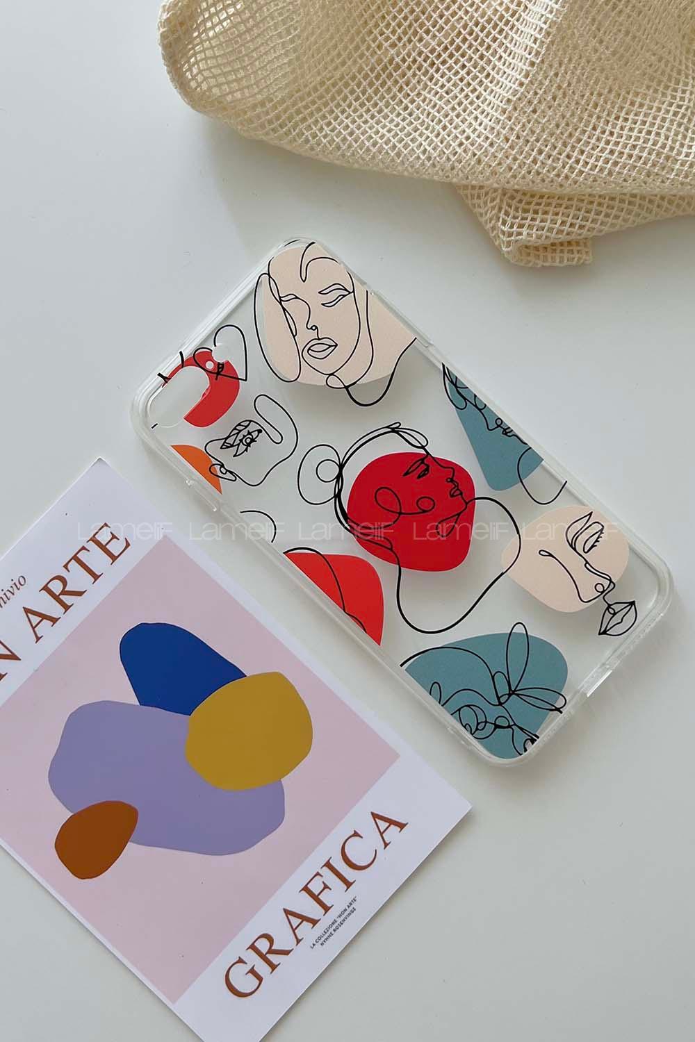 Lamelif ıPhone 7/8 Plus Baskılı Şeffaf Telefon Kılıfı