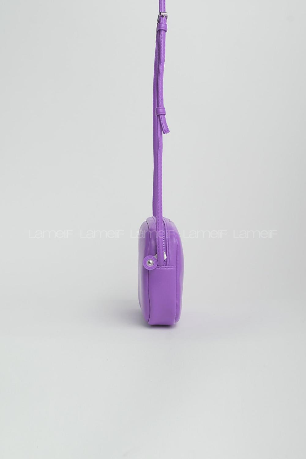 Lilac Buckle Skin Hand Bag Bag