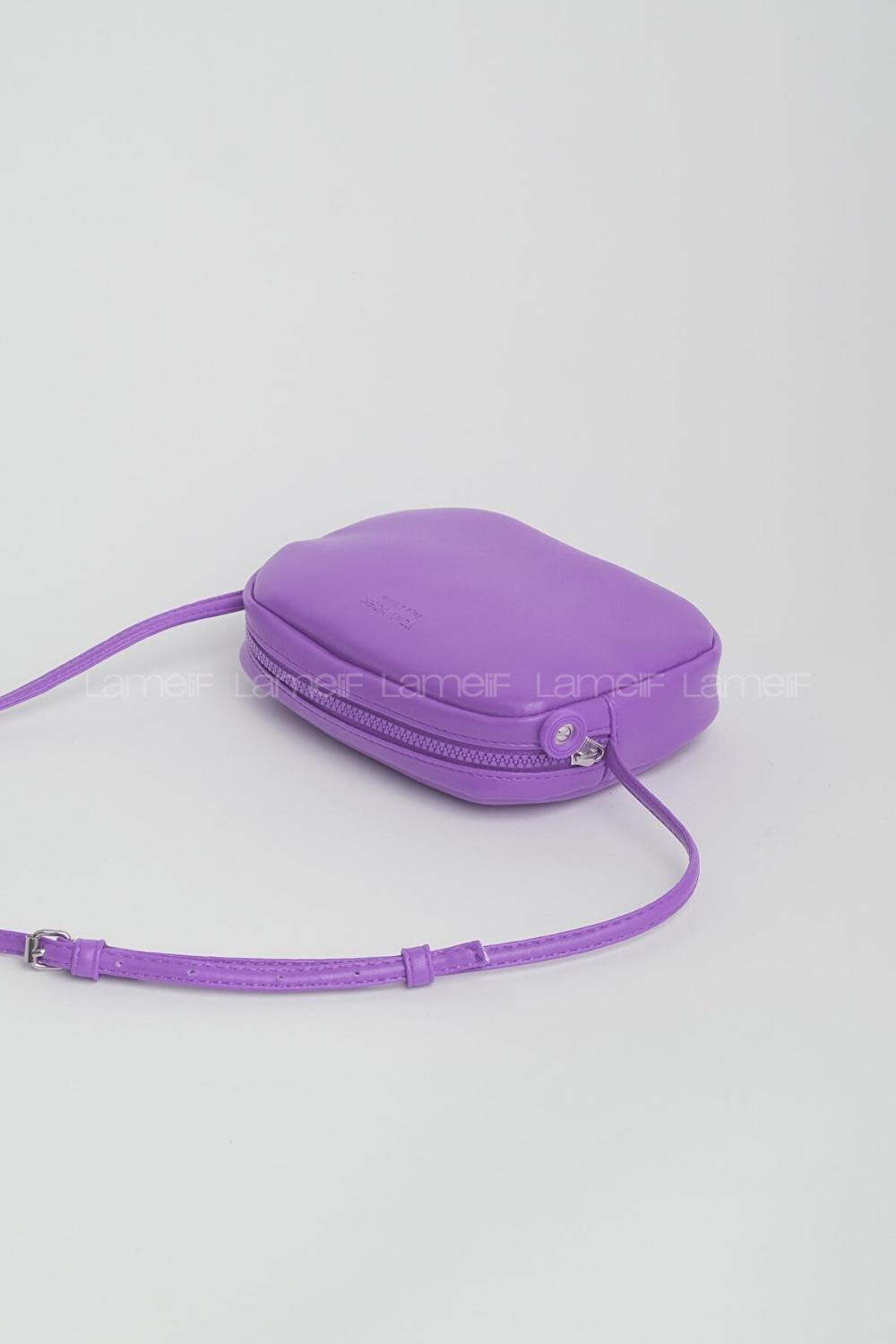 Lilac Buckle Skin Hand Bag Bag
