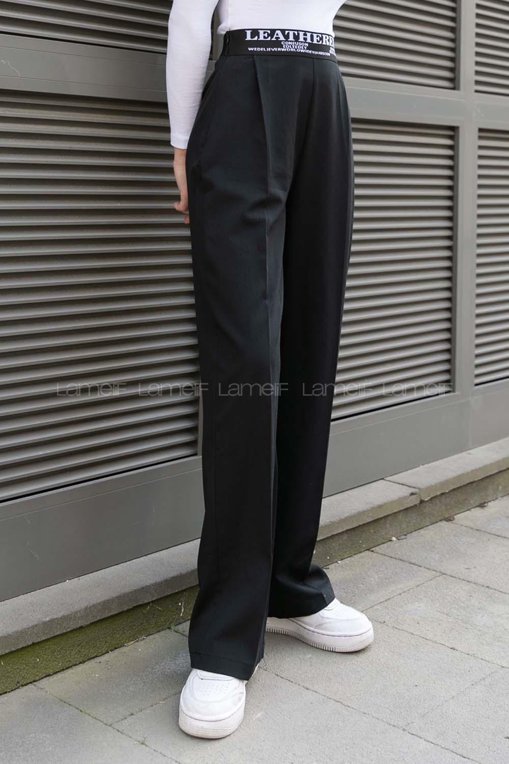 Black Viscose Fabric High Waist Comfortable Pants