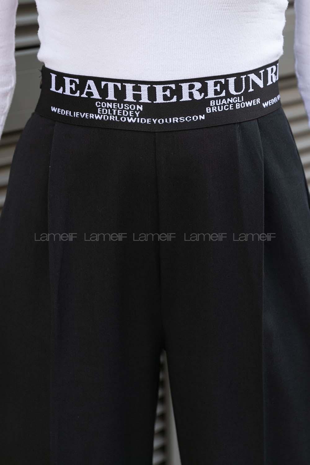 Black Viscose Fabric High Waist Comfortable Pants