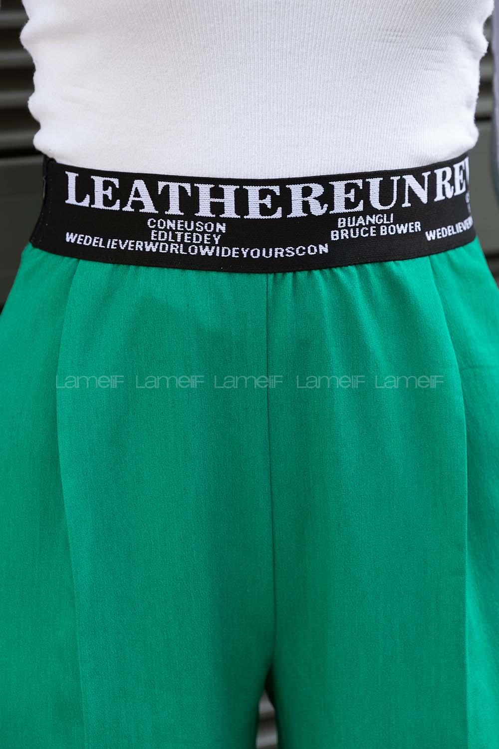 Green Viscose Fabric High Waist Comfortable Pants