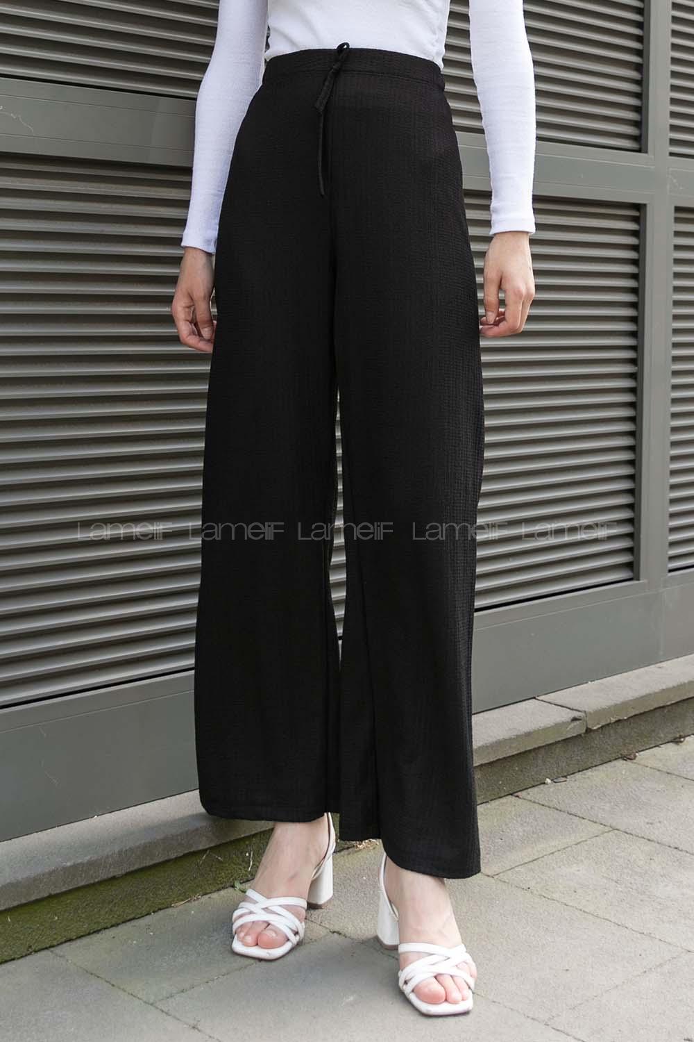 Black Viscose Fabric High Waist Comfortable Pants