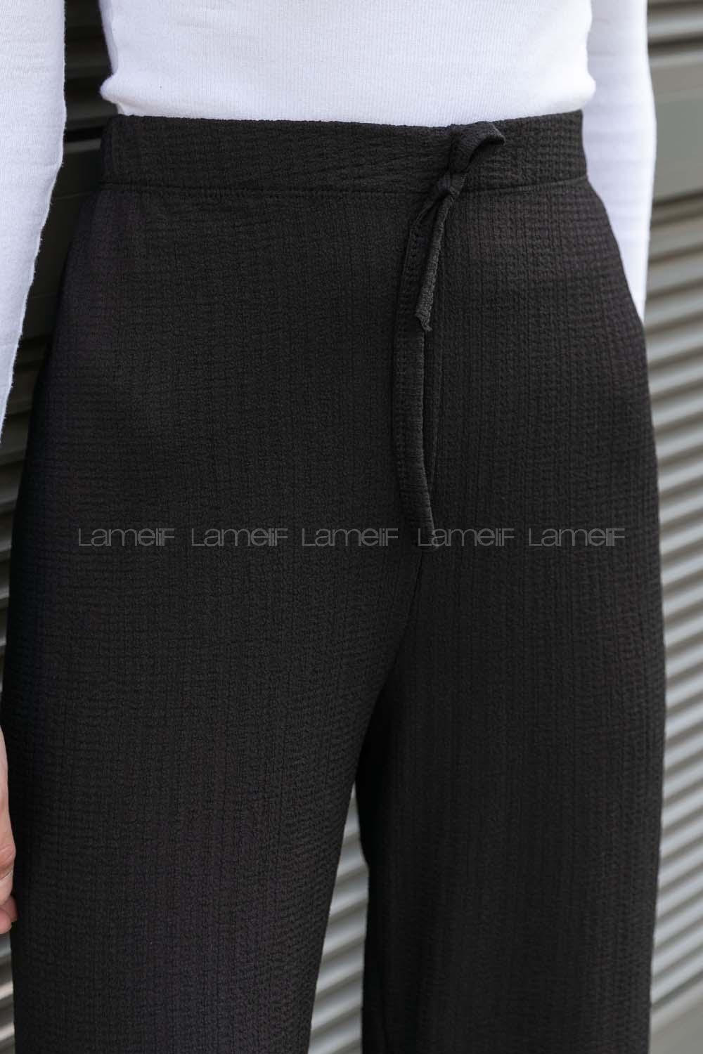 Black Viscose Fabric High Waist Comfortable Pants