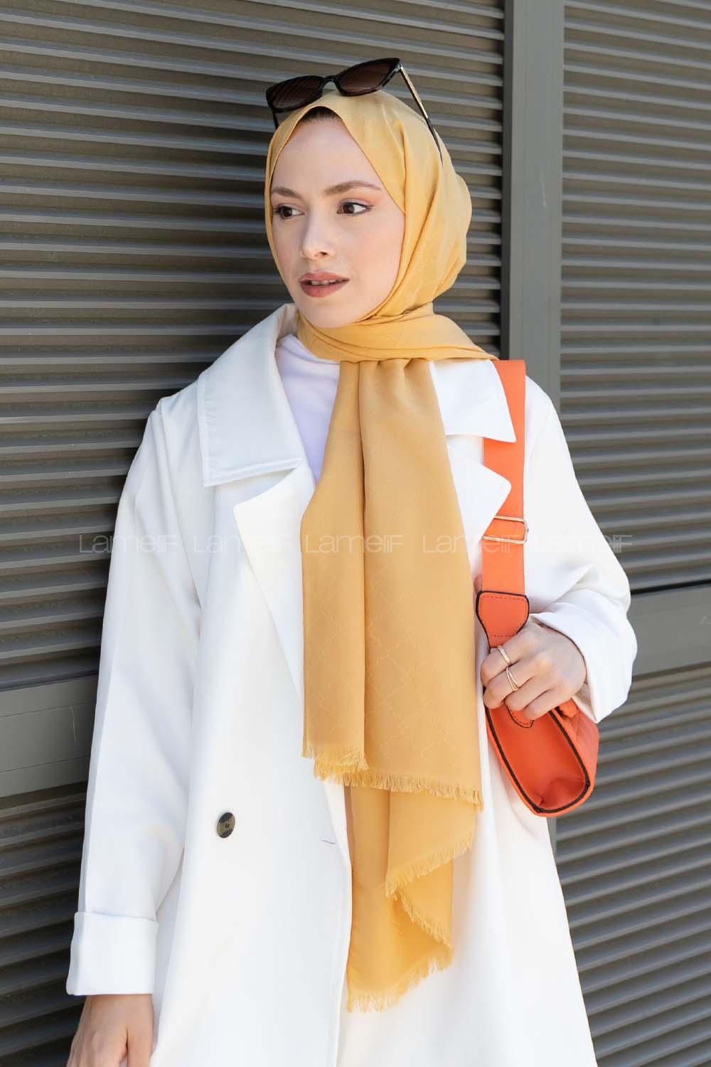 Yellow Cotton Fabric Viscose Fabric Straight Shawl