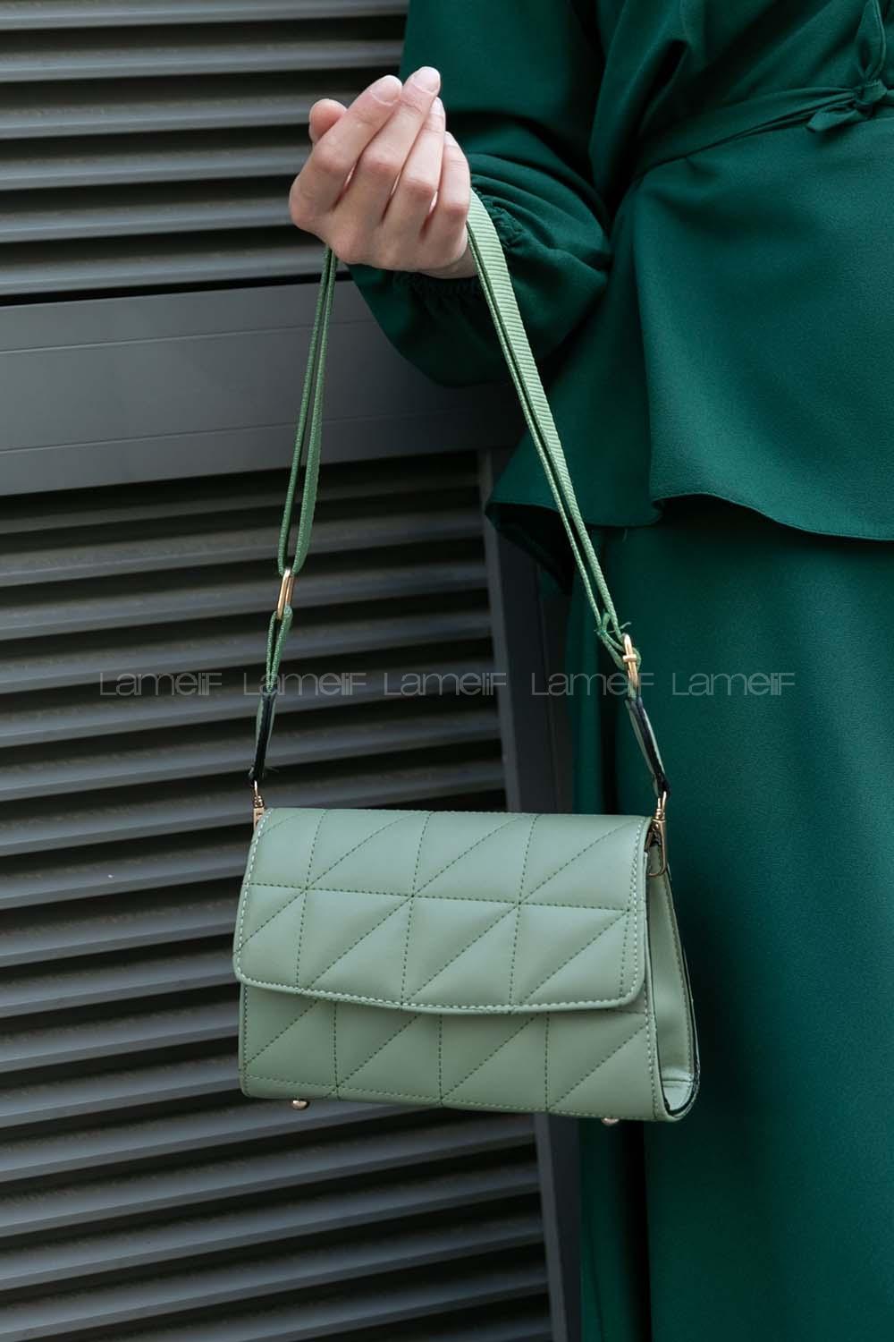 Plum Green Buckle Skin Hand Bag Bag