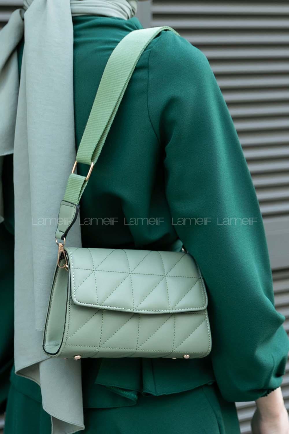 Plum Green Buckle Skin Hand Bag Bag
