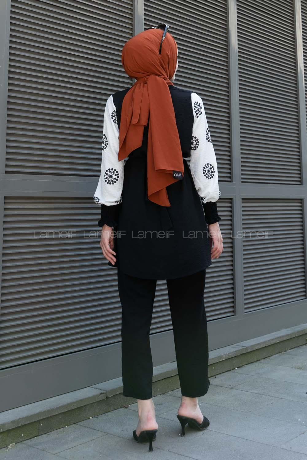 Black Crew Neck Long Arm Without Accessories Ayrobin Regular Trousers Comfortable Suit