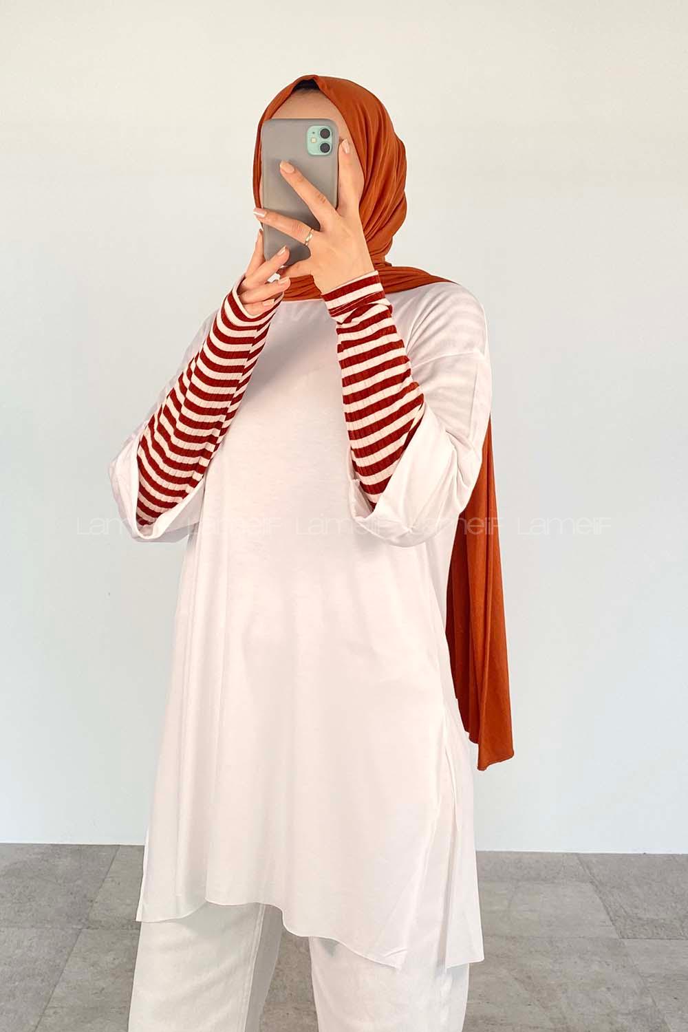 White Crew Neck Half Arm Arm Cotton Unprinted T-shirt