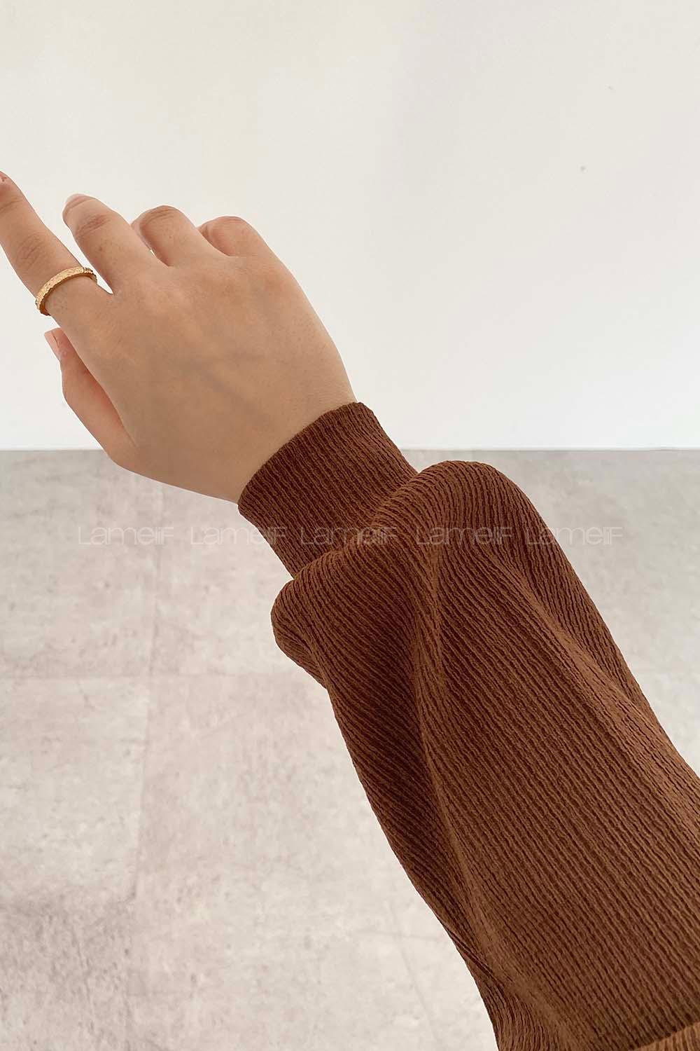 Bitter Brown Crew Neck Viscose Fabric Unprinted Tunic