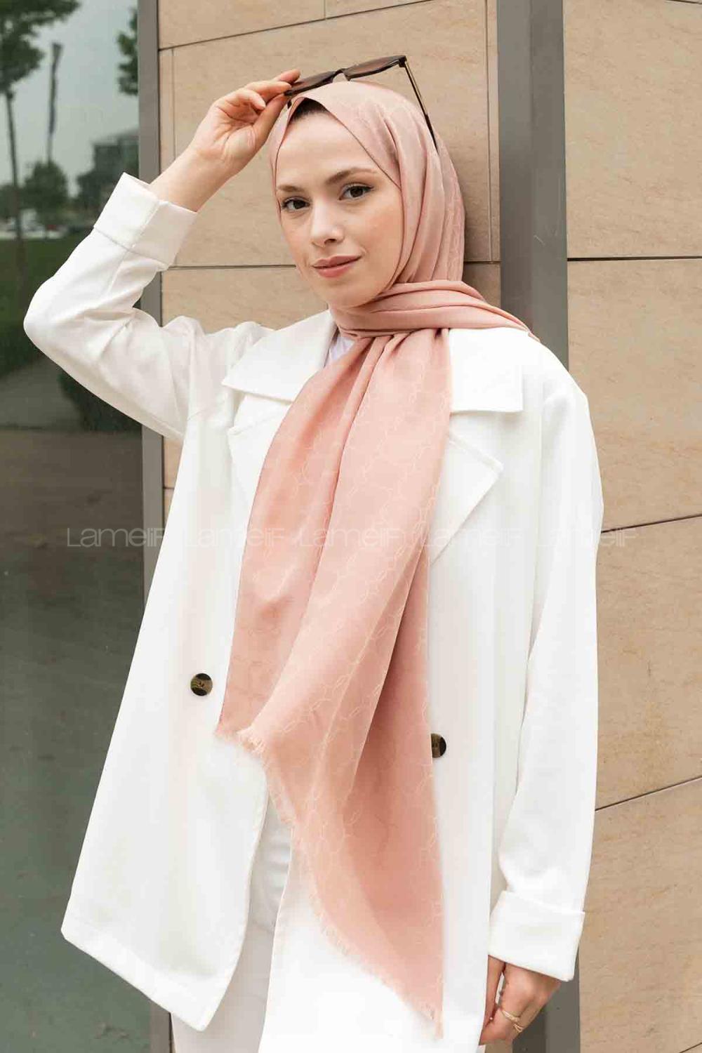 Beige Cotton Fabric Viscose Fabric Straight Shawl