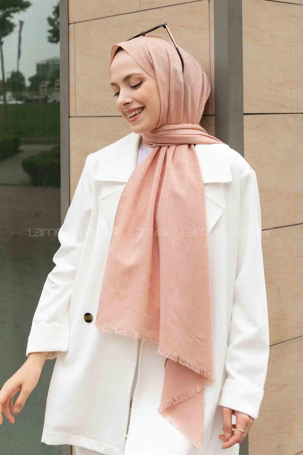 Beige Cotton Fabric Viscose Fabric Straight Shawl