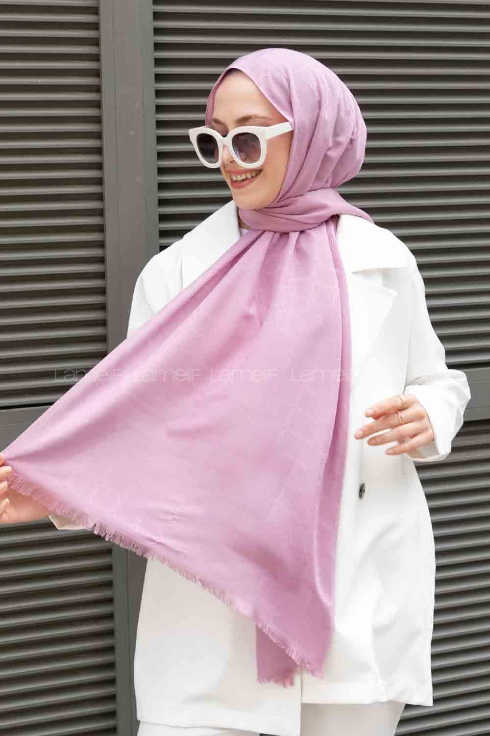 Lilac Cotton Fabric Viscose Fabric Straight Shawl