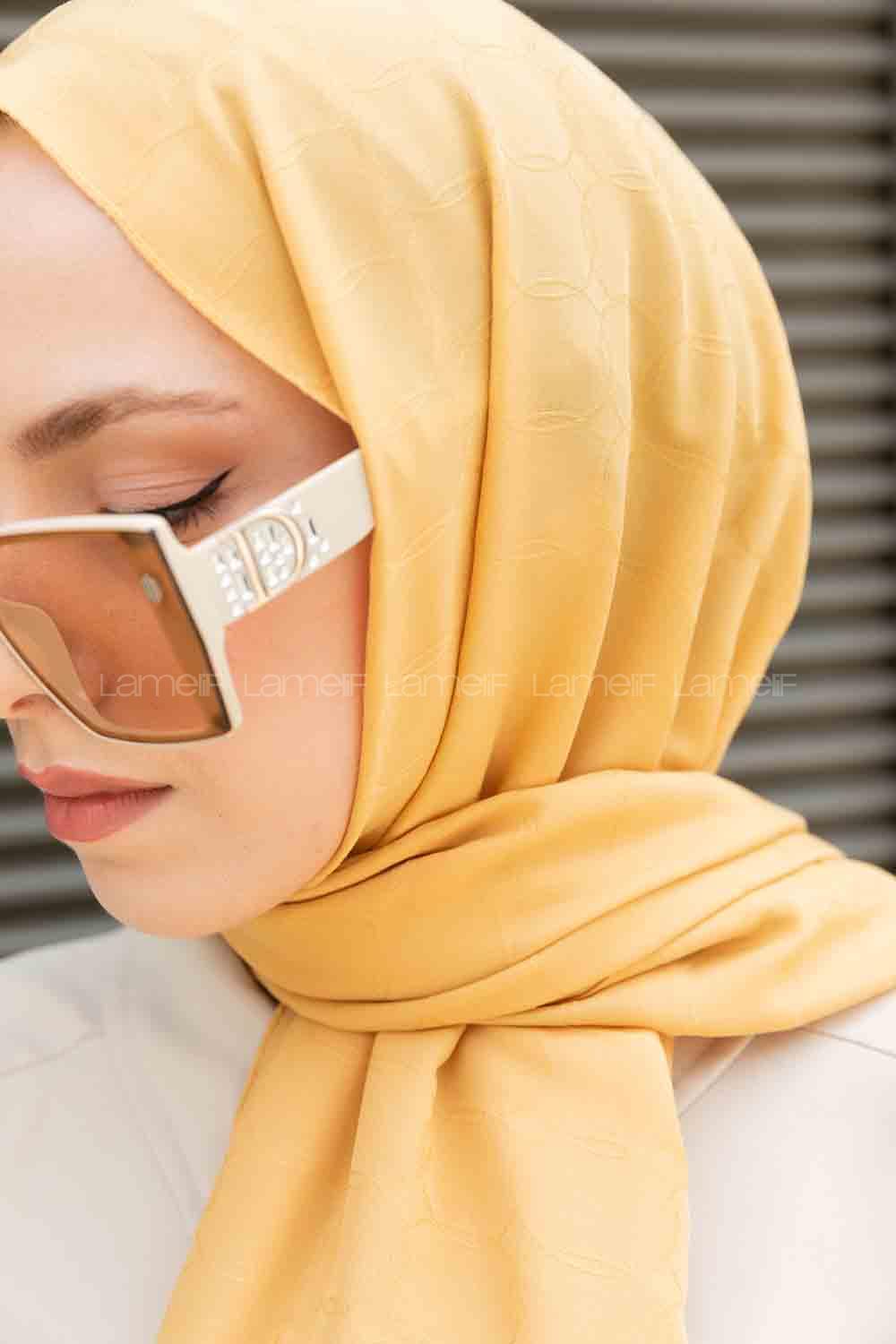 Yellow Cotton Fabric Viscose Fabric Straight Shawl