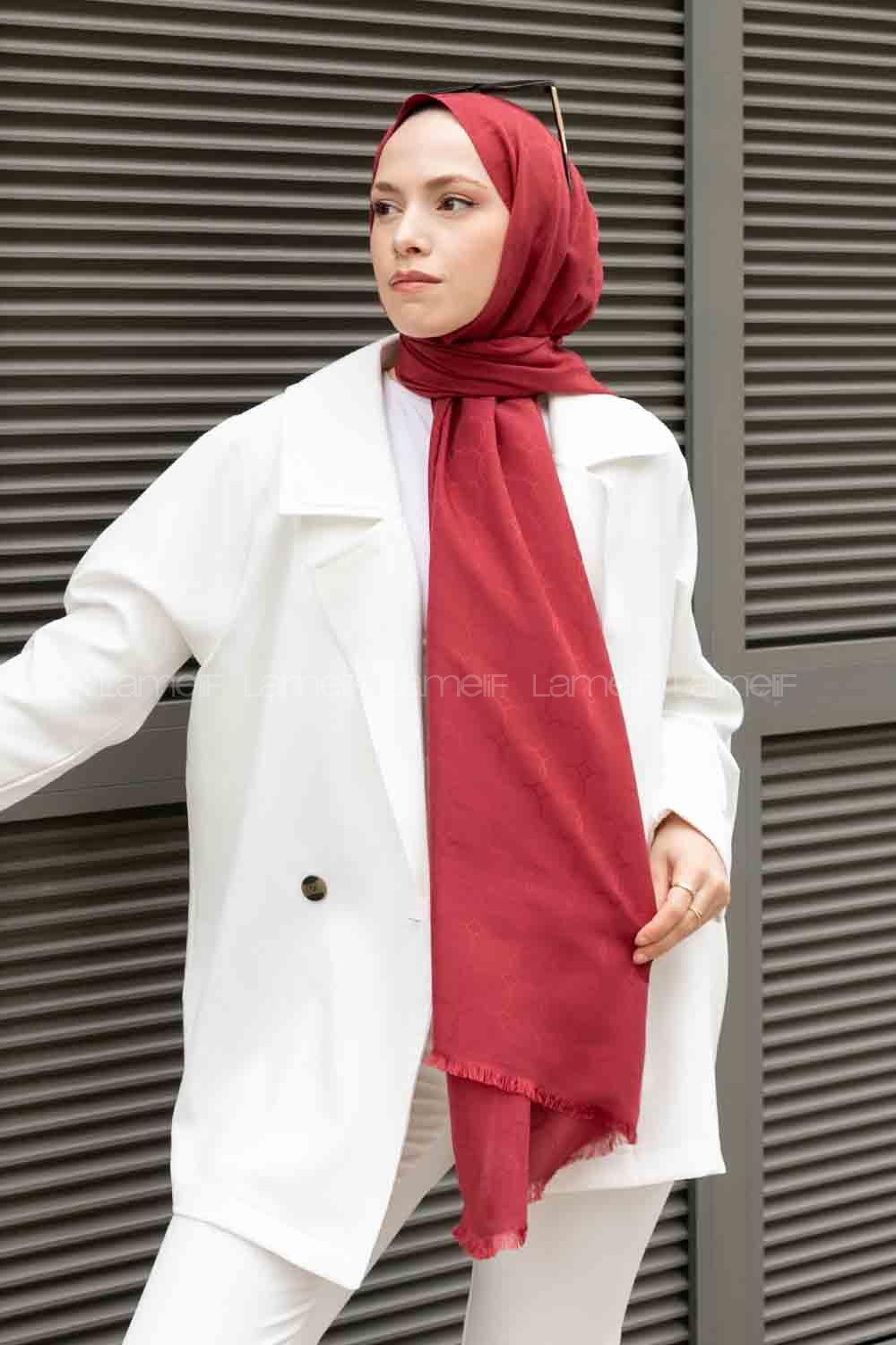 Sour Cherry Cotton Fabric Viscose Fabric Straight Shawl