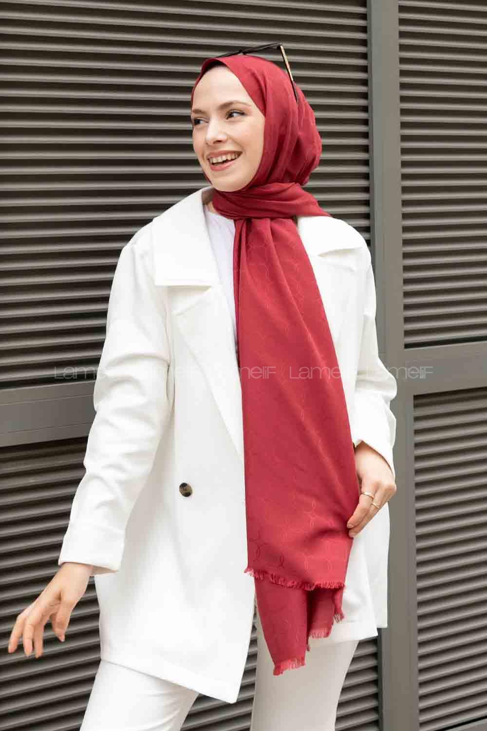 Sour Cherry Cotton Fabric Viscose Fabric Straight Shawl