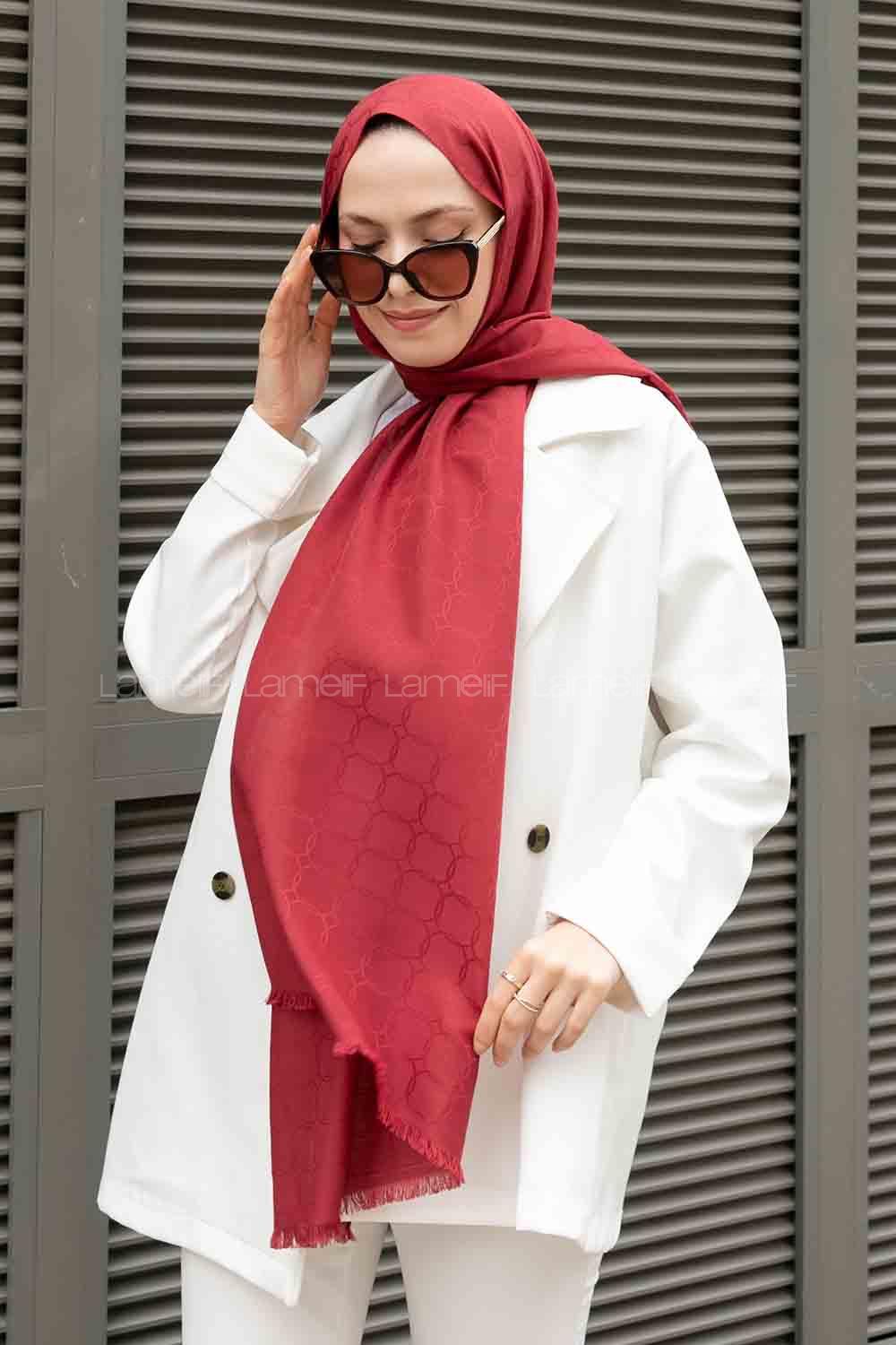 Sour Cherry Cotton Fabric Viscose Fabric Straight Shawl