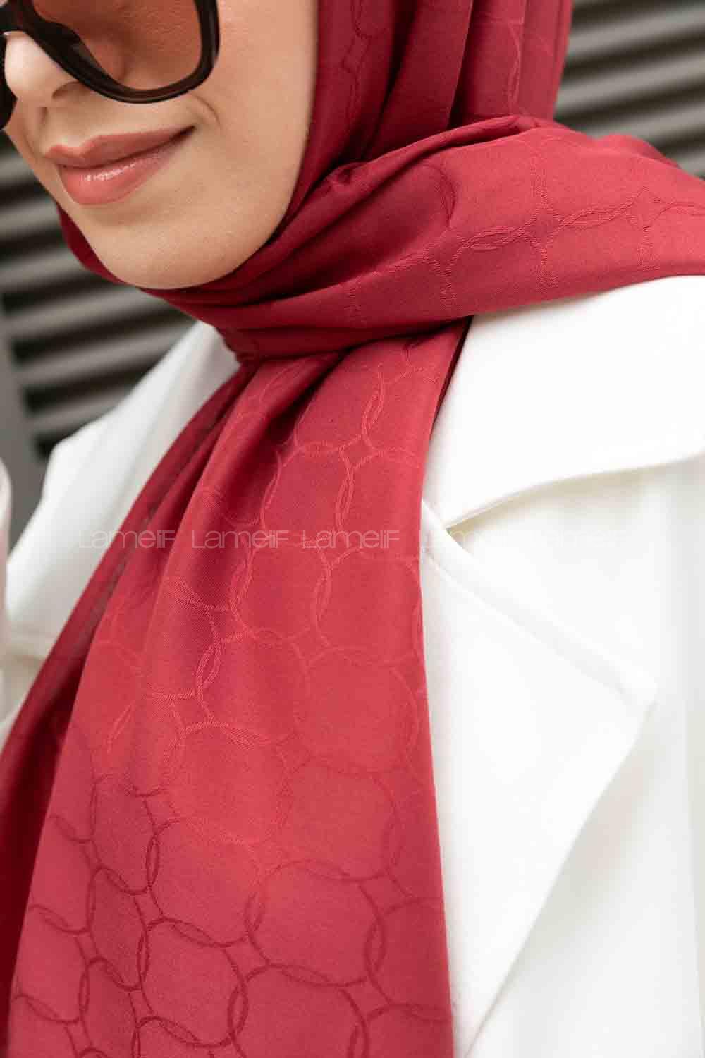 Sour Cherry Cotton Fabric Viscose Fabric Straight Shawl