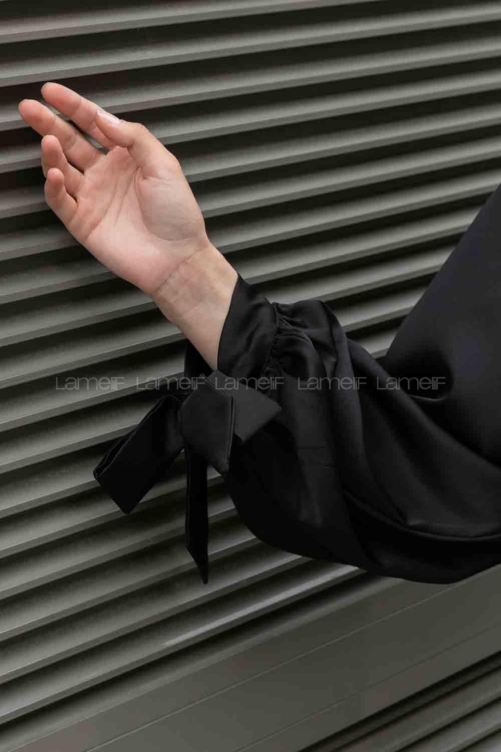 Black Mandarin Collar Unprinted Dresess