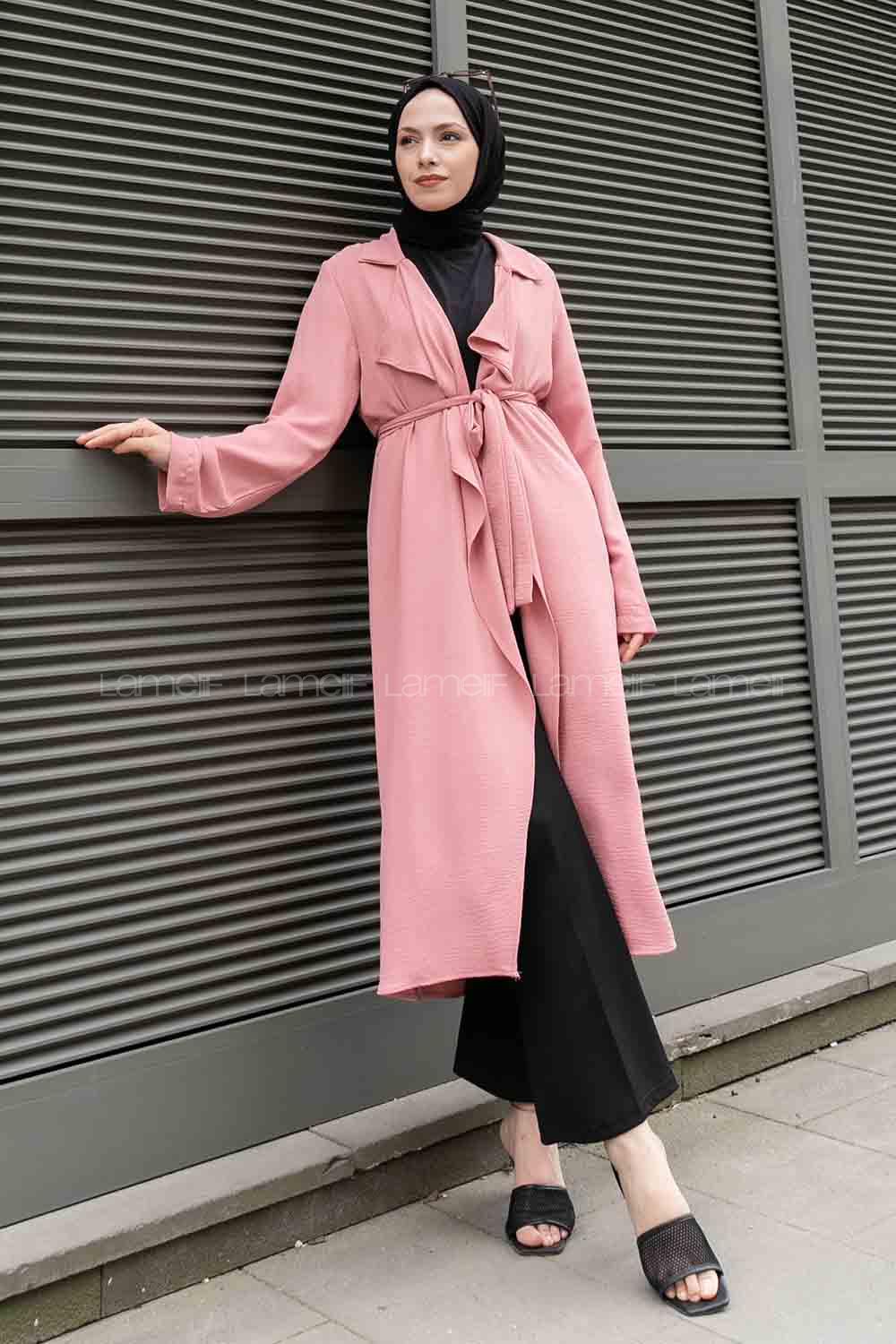 Powder Long Arm Belted Ayrobin Trench Coat