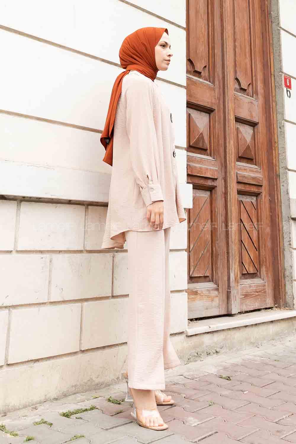 Stone Mandarin Collar Long Arm With Brooch Ayrobin Regular Trousers Comfortable Suit