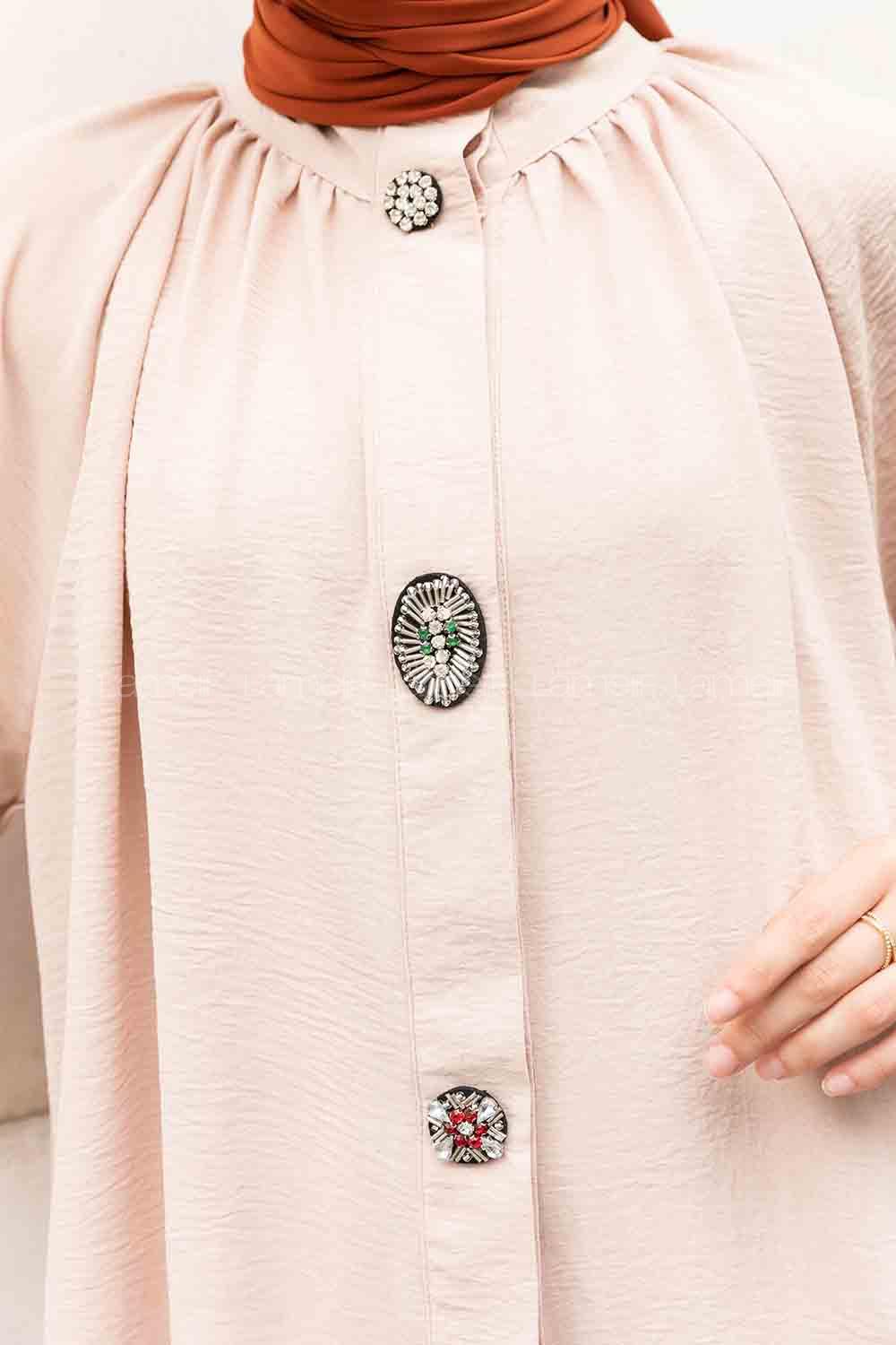 Stone Mandarin Collar Long Arm With Brooch Ayrobin Regular Trousers Comfortable Suit