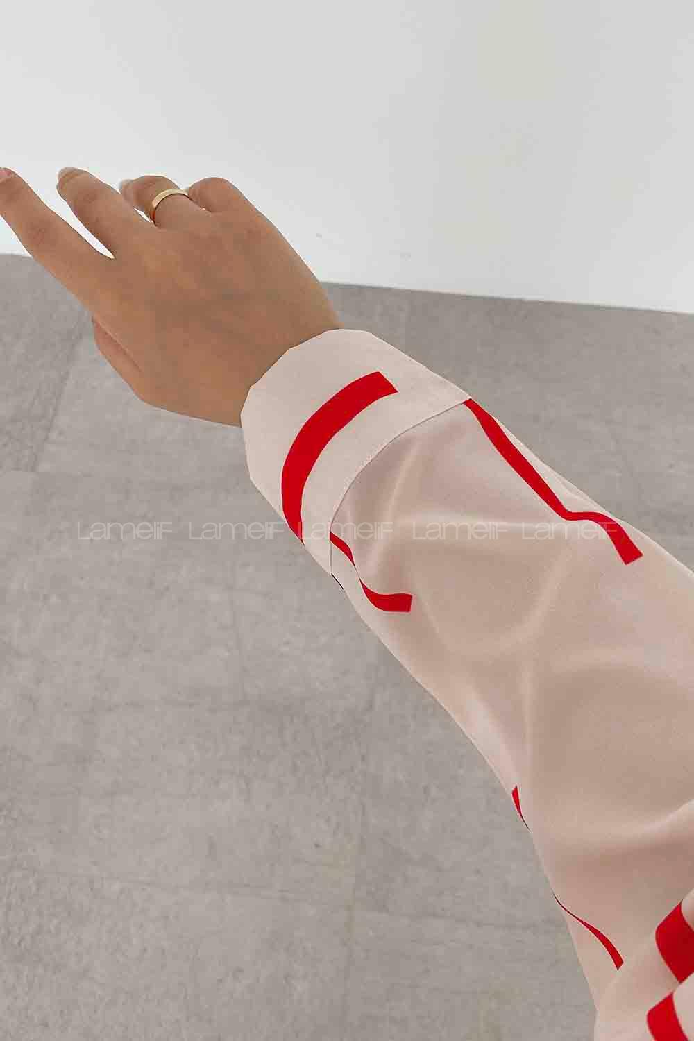 Bone Shirt Collar Long Arm Viscose Fabric Printed Shirt