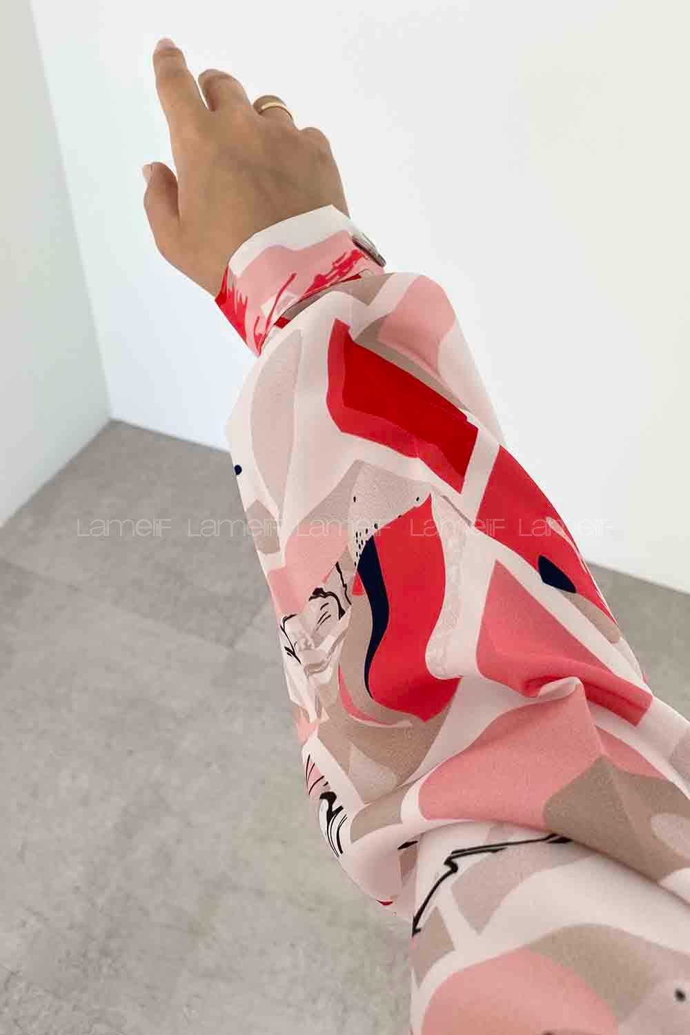 Powder Shirt Collar Long Arm Cotton Printed Shirt