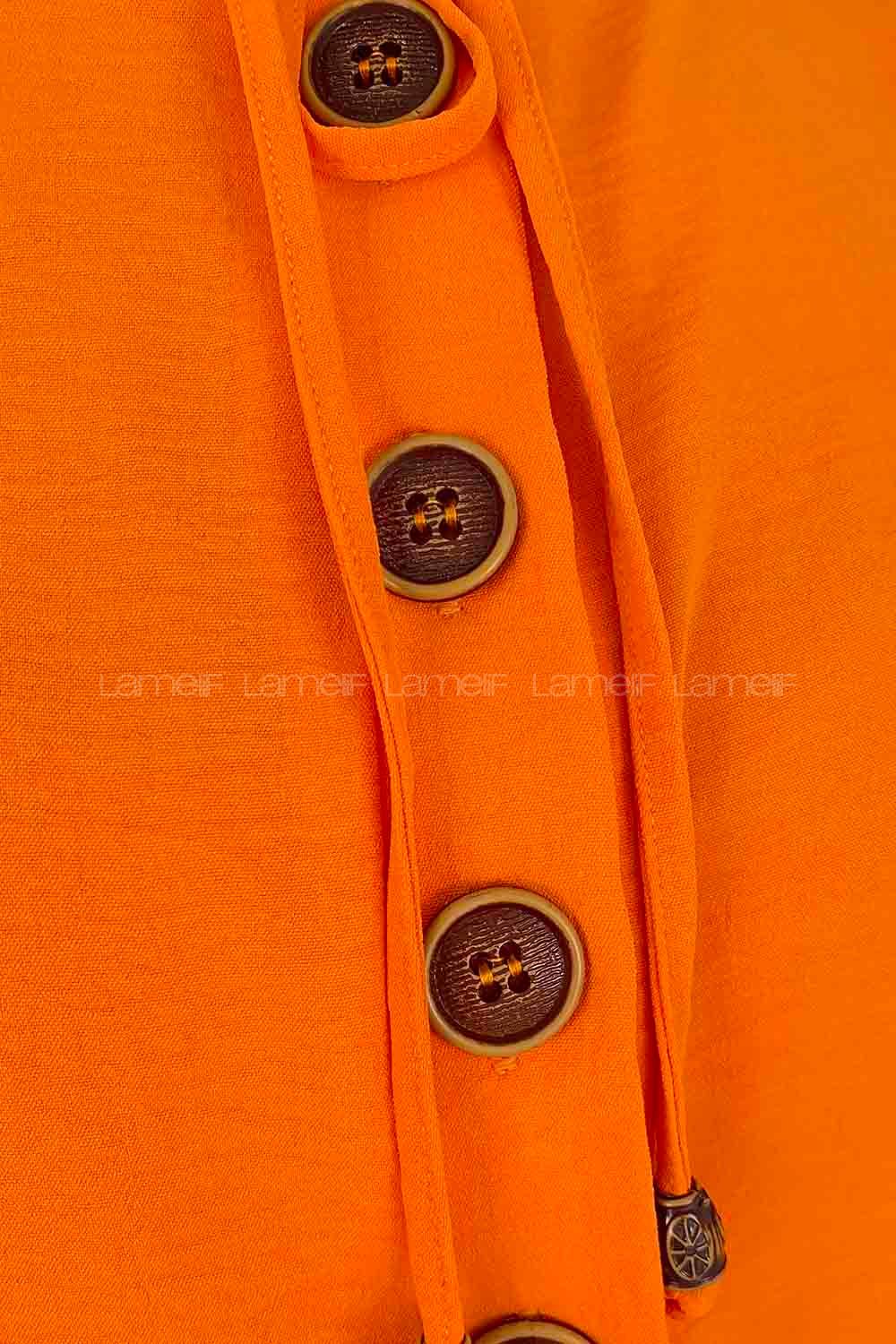 Orange Hood Neck Ayrobin Unprinted Tunic