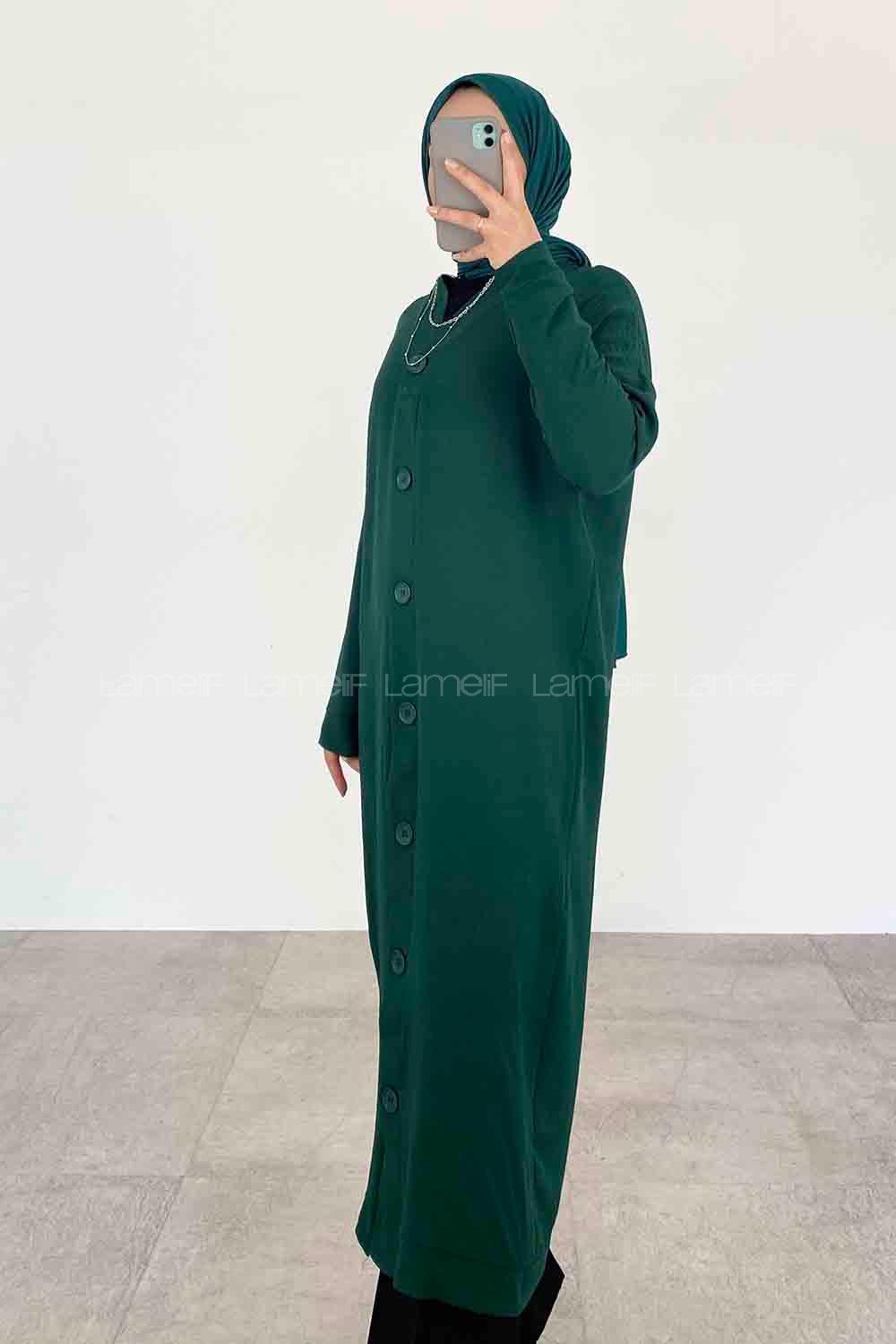 Emerald Green V Neck Long Arm Ayrobin Cardigan