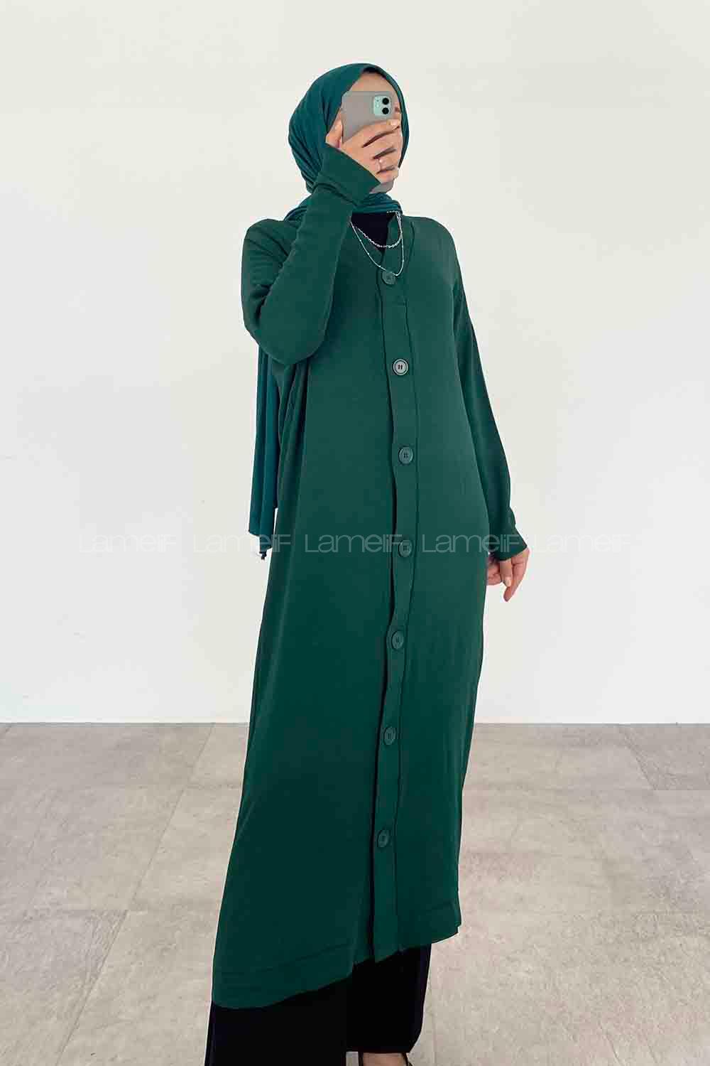 Emerald Green V Neck Long Arm Ayrobin Cardigan