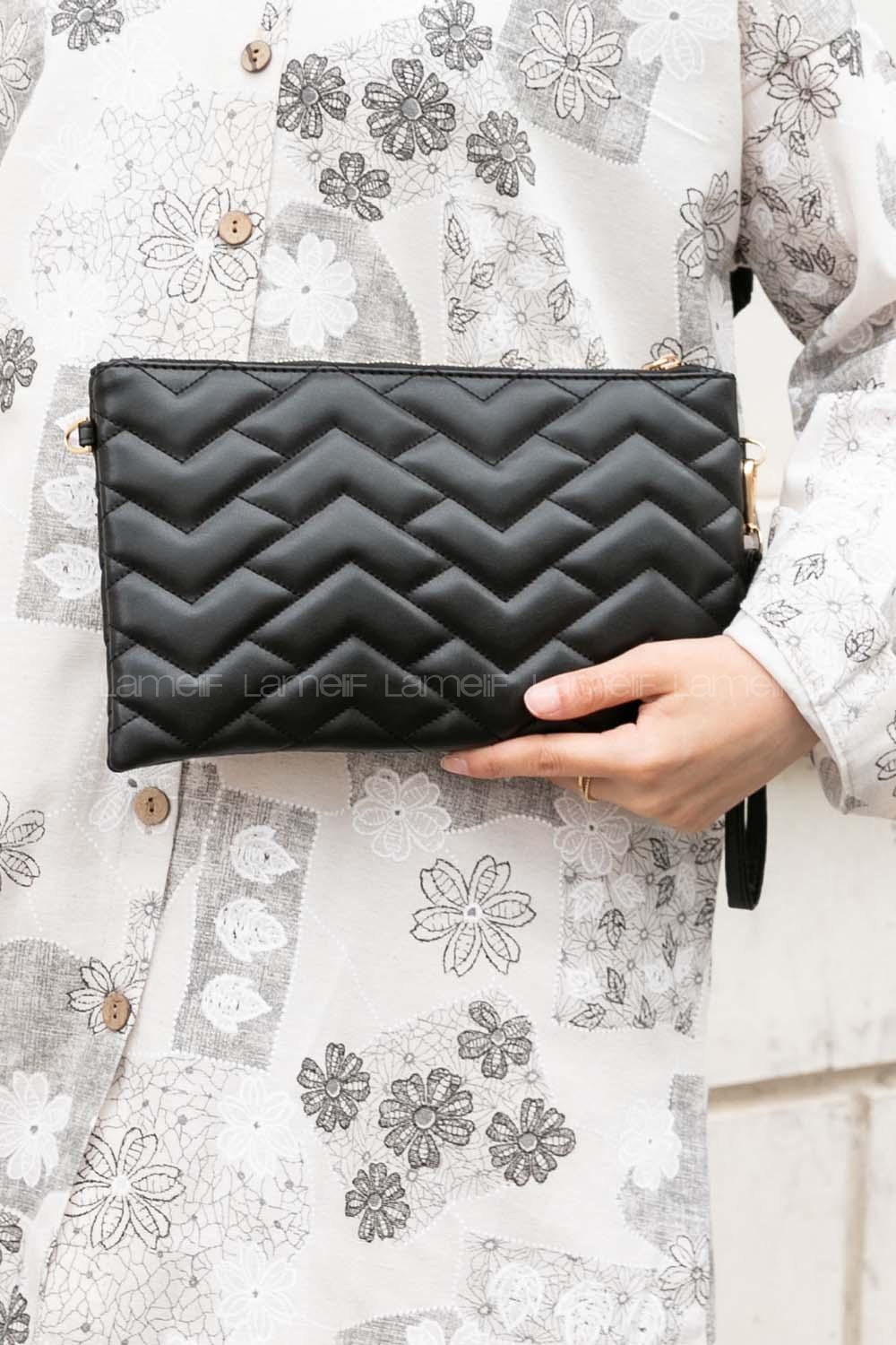 Black Buckle Skin Hand Bag Bag