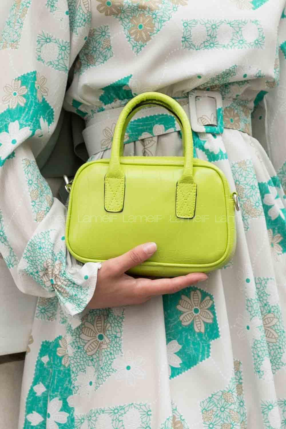 Pistachio Green Buckle Skin Hand Bag Bag