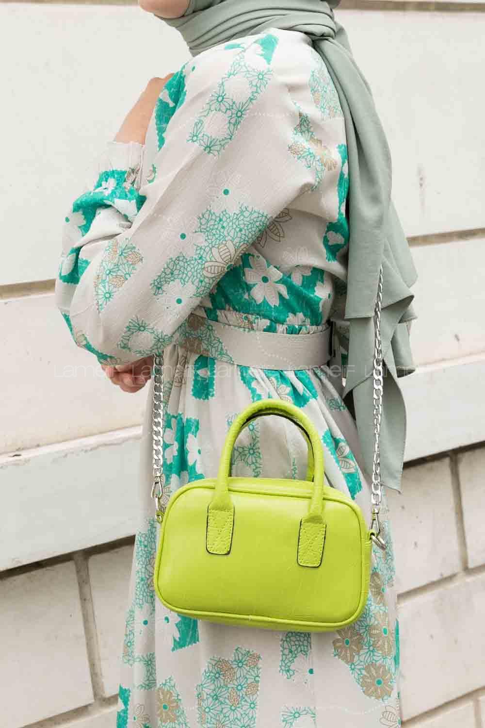 Pistachio Green Buckle Skin Hand Bag Bag