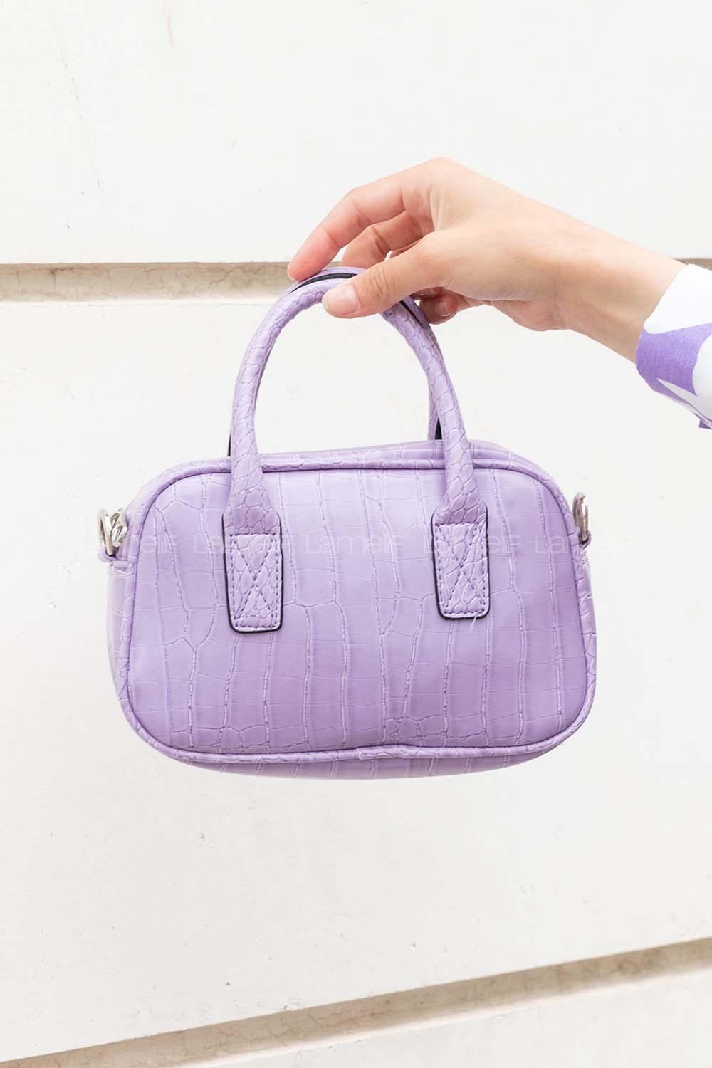 Lilac Buckle Skin Hand Bag Bag