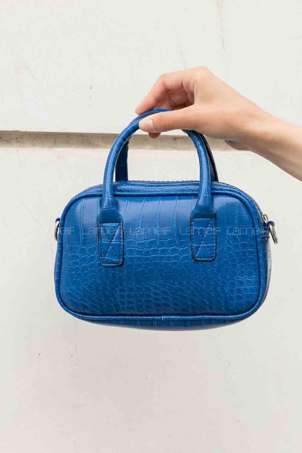 Blue Buckle Skin Hand Bag Bag