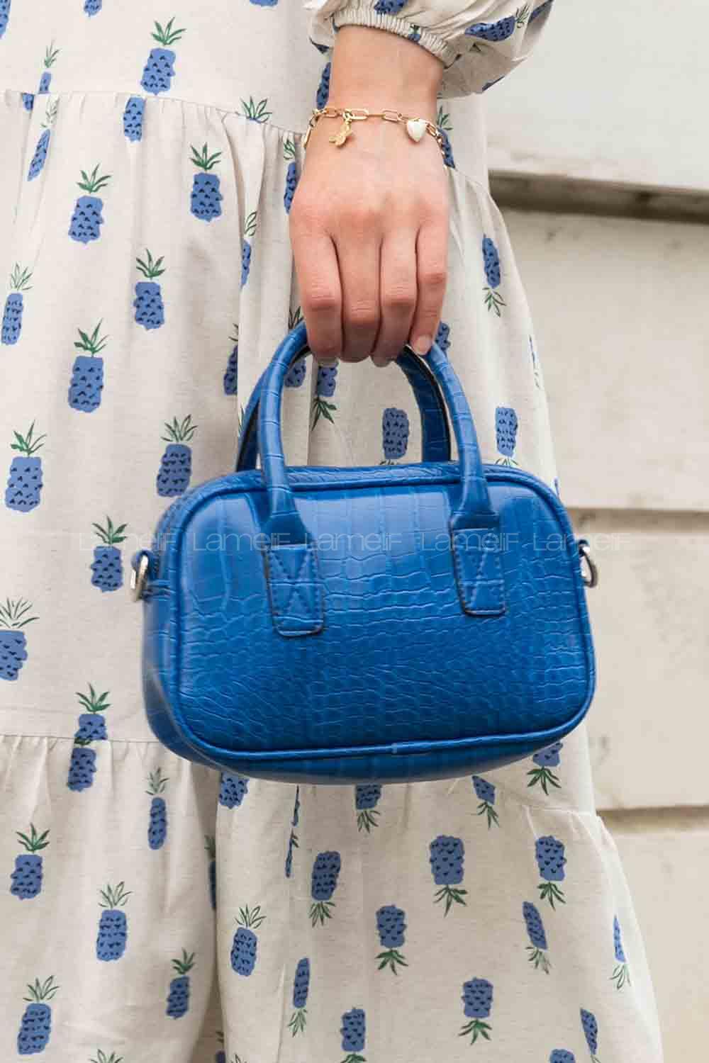Blue Buckle Skin Hand Bag Bag