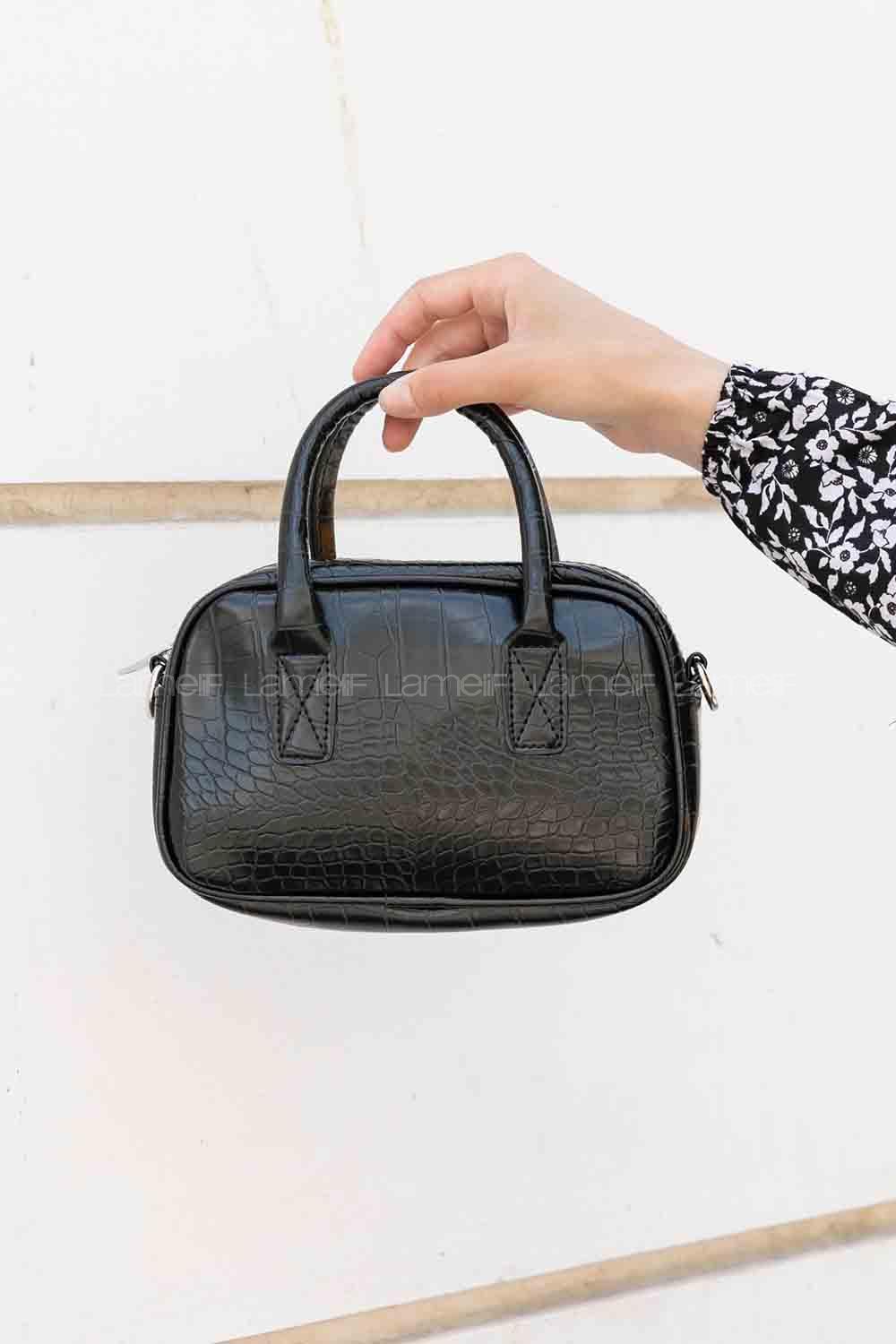 Black Buckle Skin Hand Bag Bag