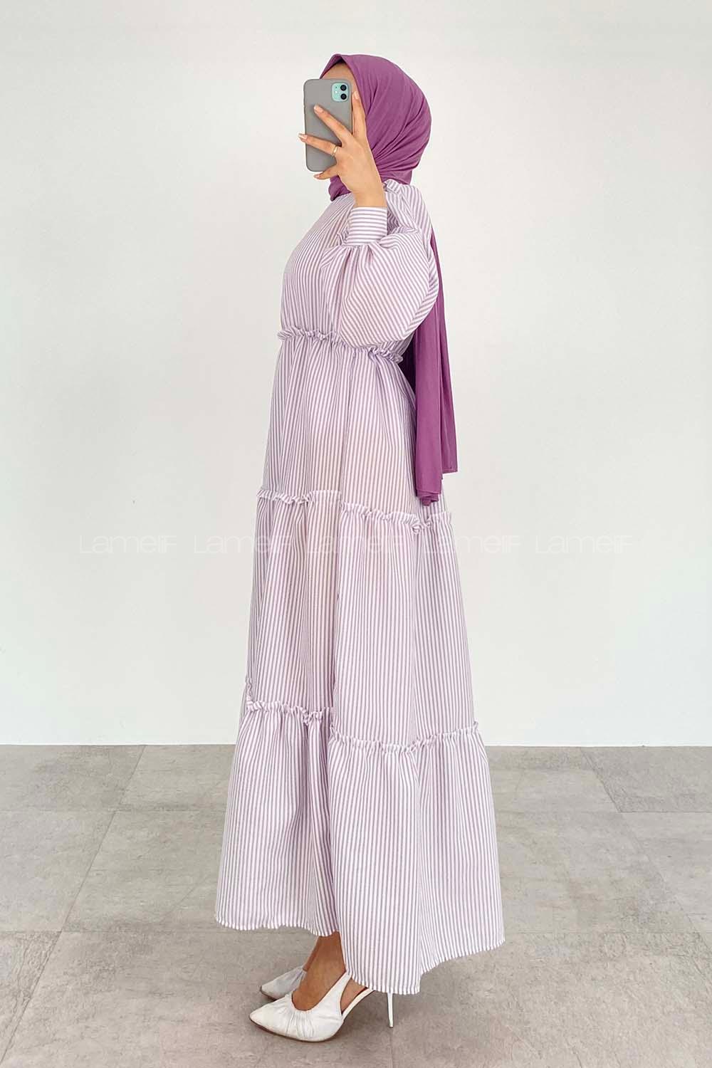 Lilac22 Crew Neck Acrylic Unprinted Dresess