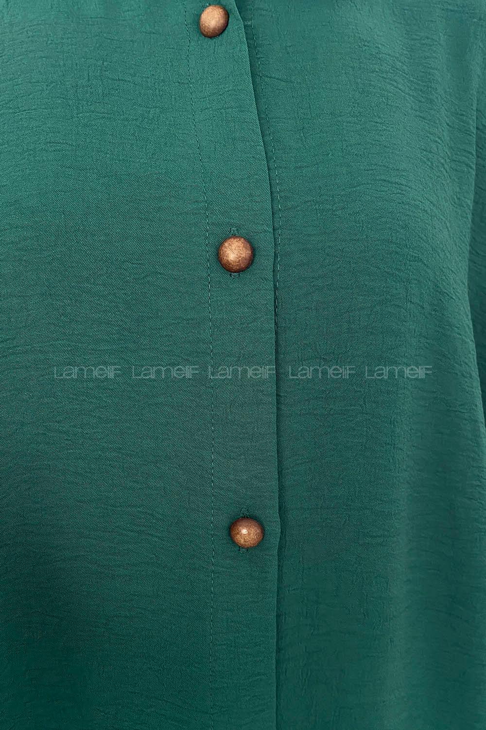 Emerald Green Shirt Collar Ayrobin Unprinted Tunic