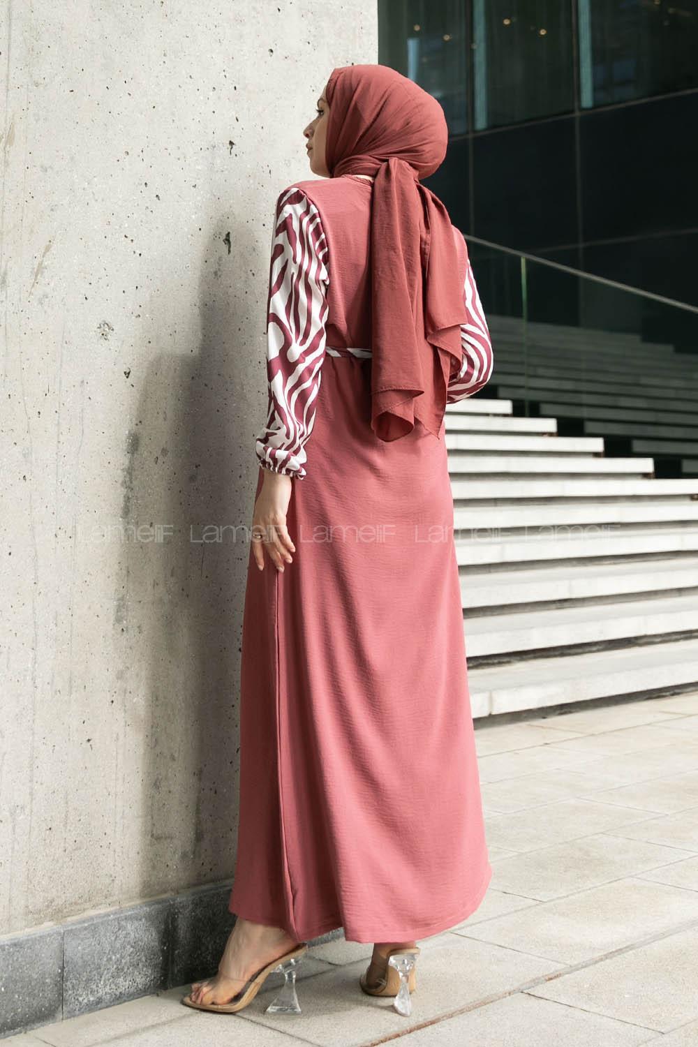 Rose-1 Crew Neck Ayrobin Printed Dresess