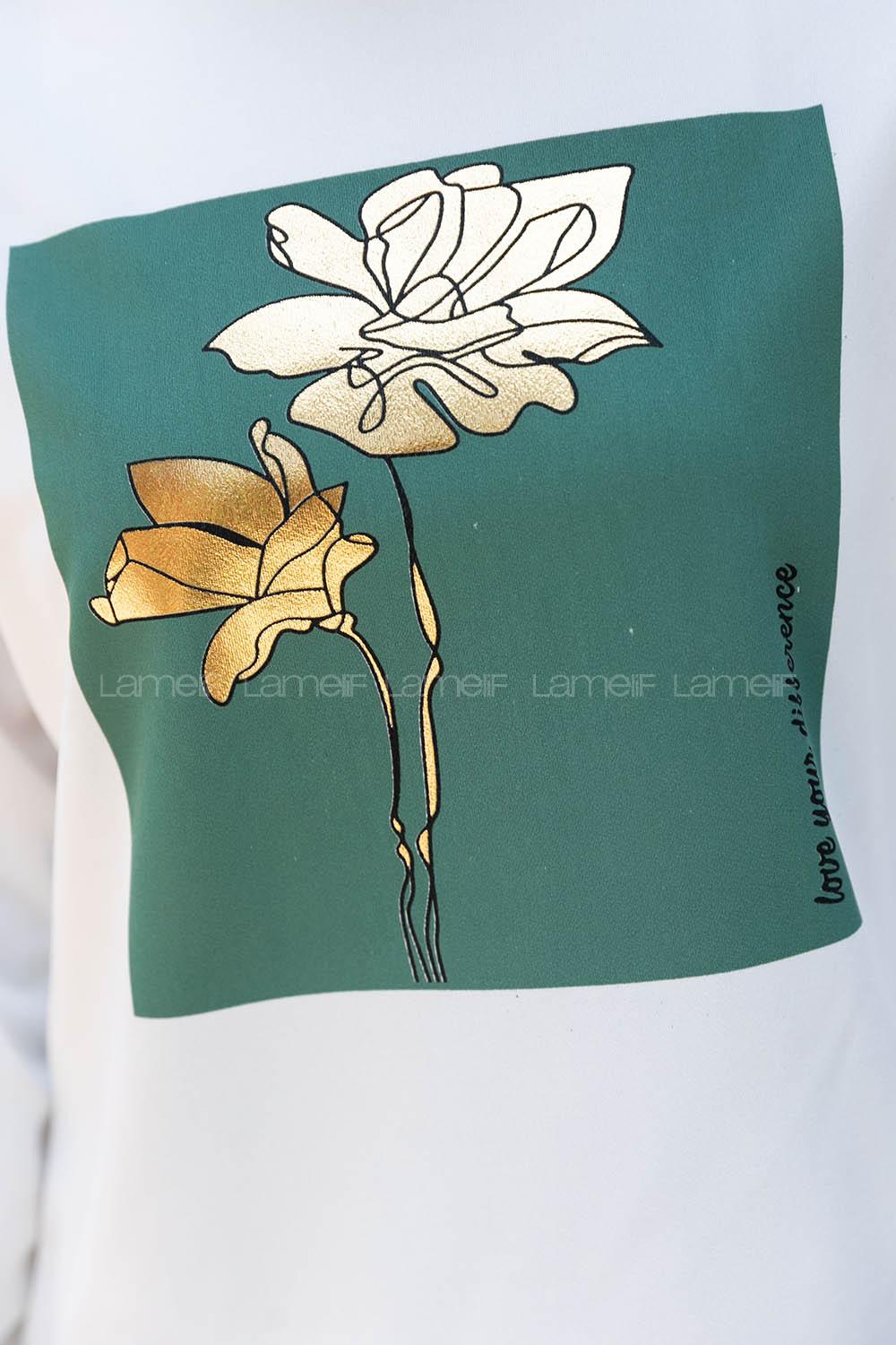 Plum Green Crew Neck Long Arm Without Accessories Viscose Fabric Pleated Suit