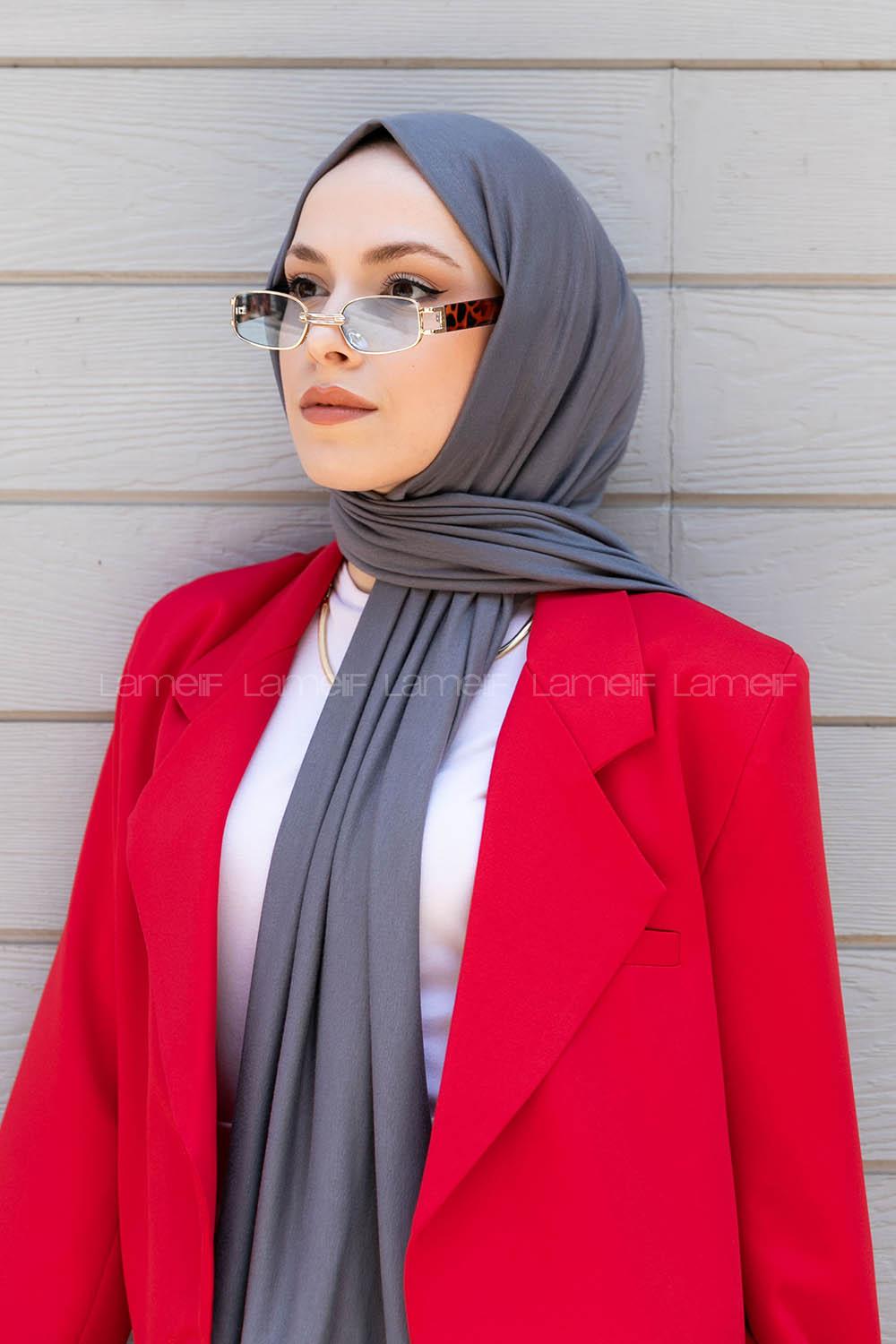 Smoked Combed Fabric Straight Shawl