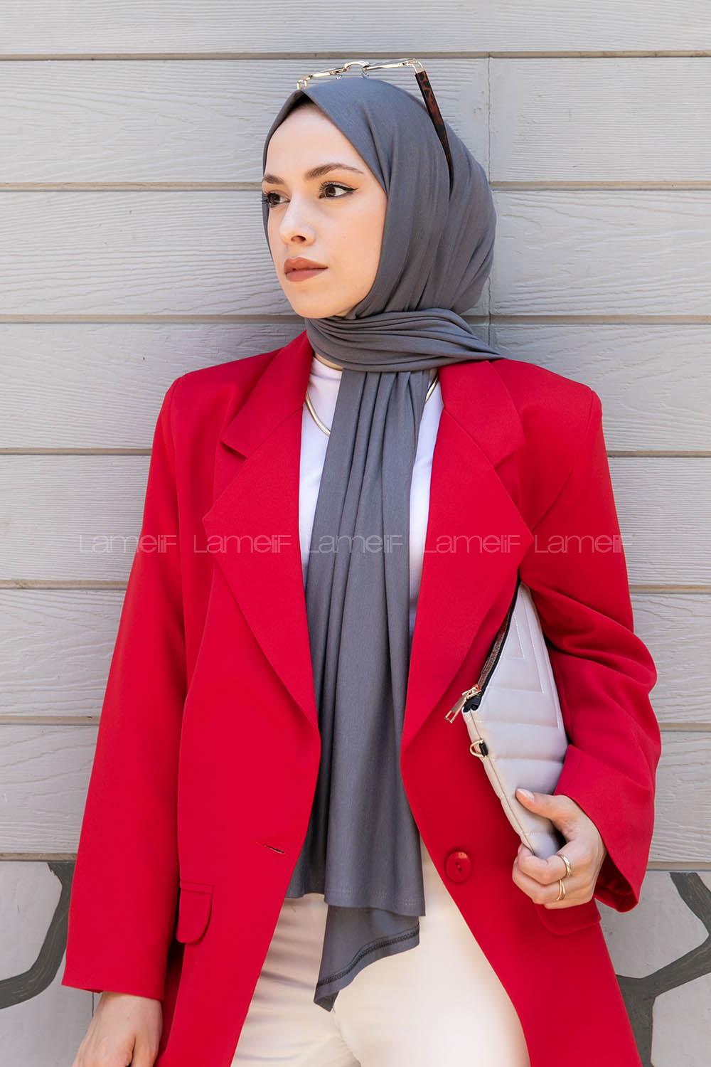 Smoked Combed Fabric Straight Shawl