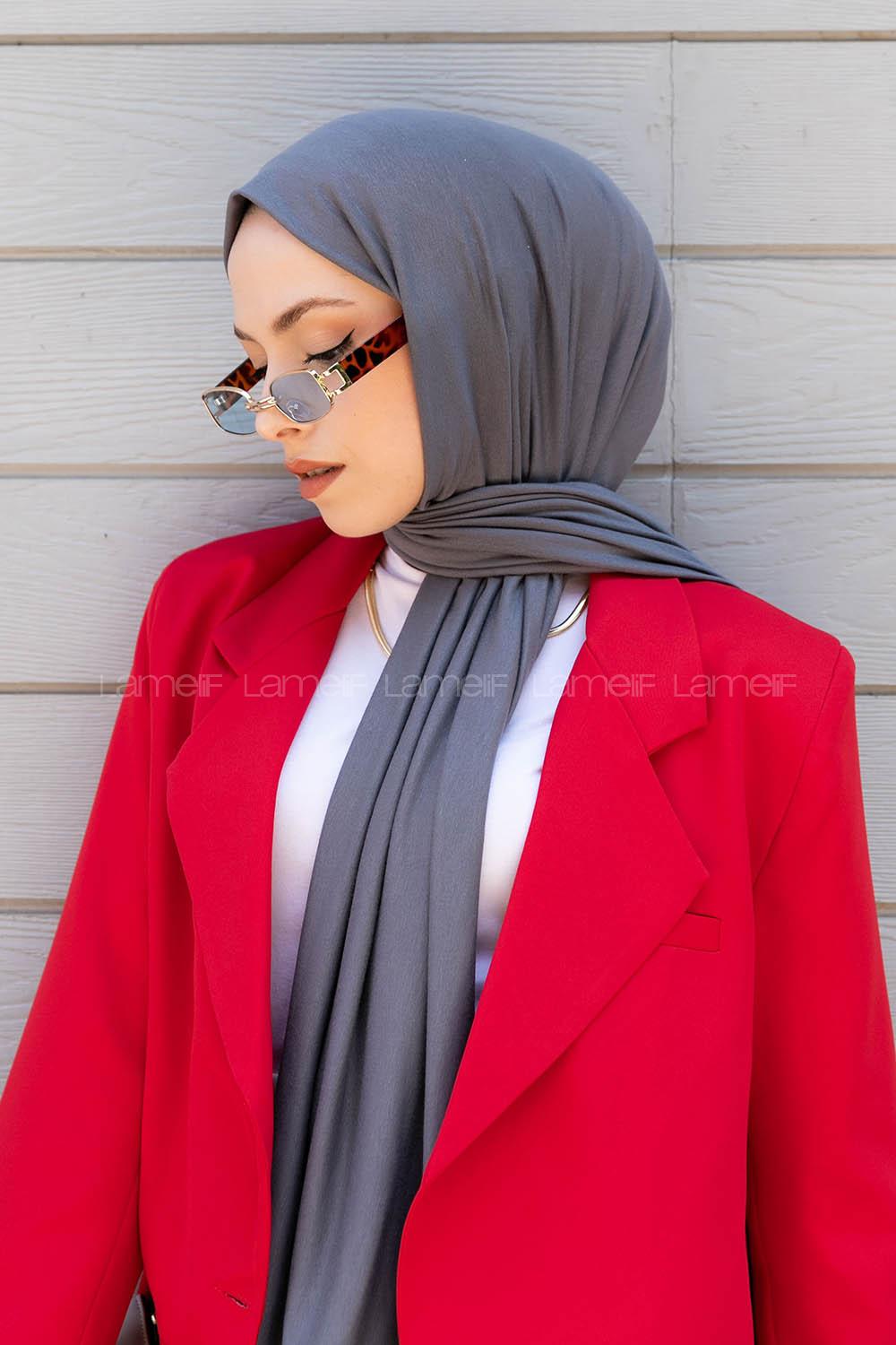Smoked Combed Fabric Straight Shawl