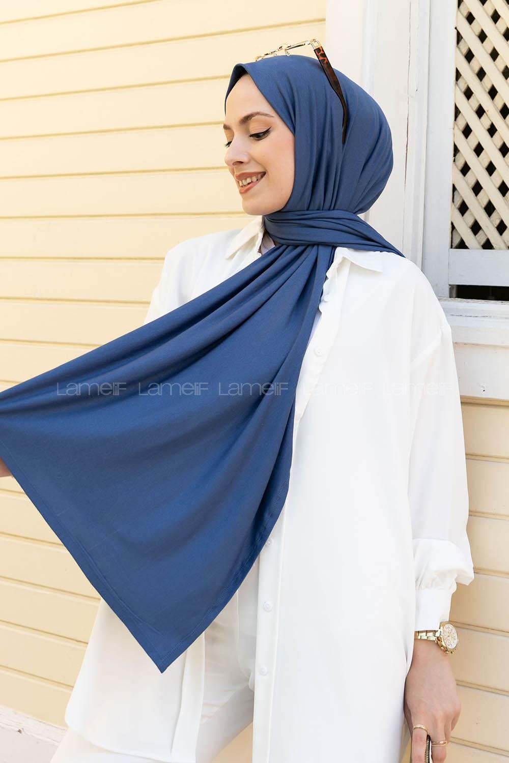 Indigo Combed Fabric Straight Shawl
