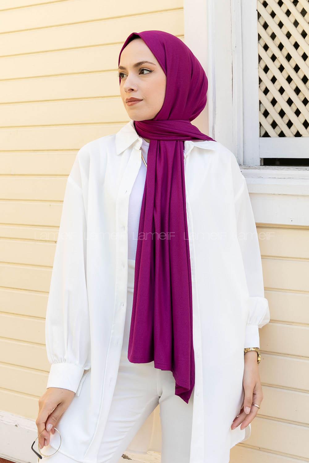 Purble Wool Printed Shawl