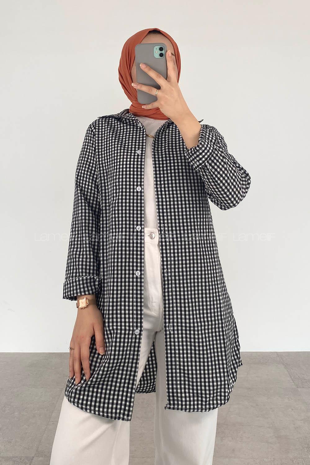 Black Shirt Collar Long Arm Cotton Printed Shirt