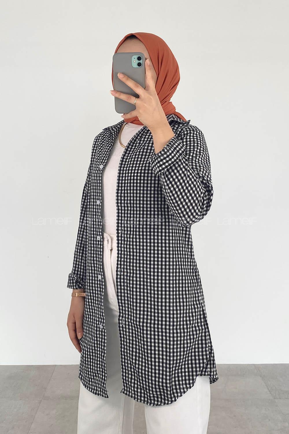 Black Shirt Collar Long Arm Cotton Printed Shirt