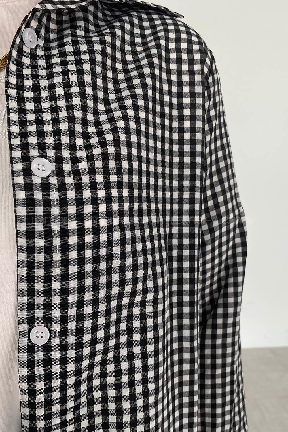 Black Shirt Collar Long Arm Cotton Printed Shirt